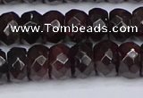 CGA679 15.5 inches 5*9mm faceted rondelle red garnet beads