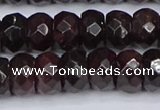 CGA680 15.5 inches 6*11mm faceted rondelle red garnet beads