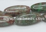 CGA69 15.5 inches 15*30mm horse eye red green garnet gemstone beads