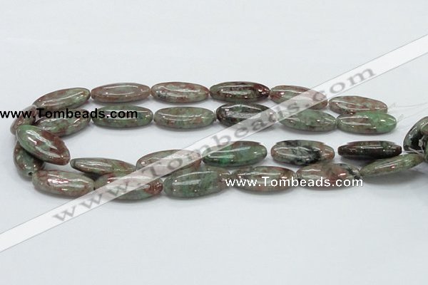 CGA69 15.5 inches 15*30mm horse eye red green garnet gemstone beads
