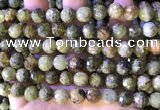 CGA707 15.5 inches 10mm faceted round green garnet beads