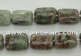 CGA74 15.5 inches 10*14mm rectangle red green garnet gemstone beads