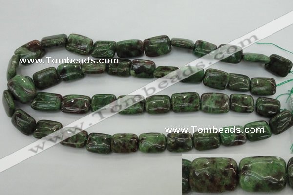 CGA75 15.5 inches 12*16mm rectangle red green garnet gemstone beads