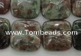 CGA81 15.5 inches 20*20mm square red green garnet gemstone beads