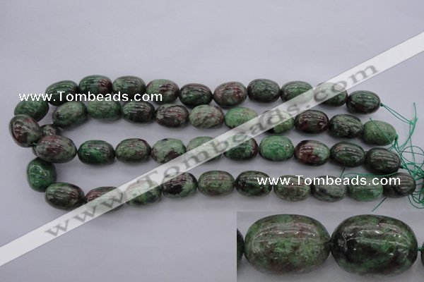 CGA85 15.5 inches 13*18mm egg-shaped red green garnet gemstone beads