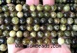 CGA862 15 inches 8mm round green garnet beads wholesale