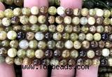 CGA866 15 inches 6mm round green garnet gemstone beads