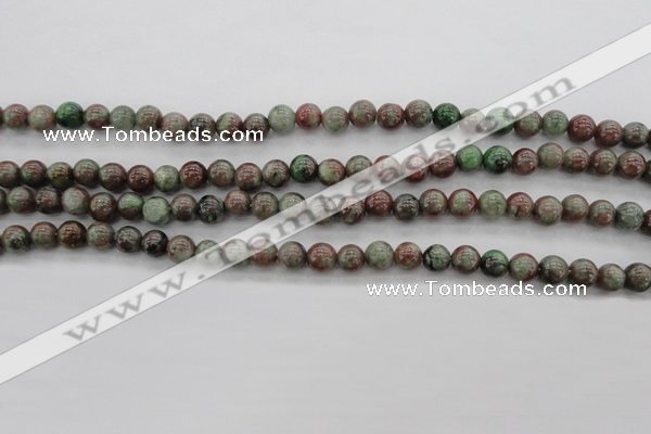 CGA87 15.5 inches 6mm round red green garnet gemstone beads