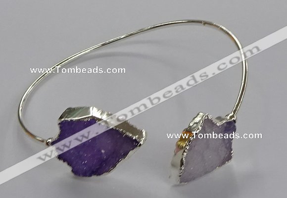 CGB1009 15*20mm - 18*25mm arrowhead druzy agate bangles wholesale