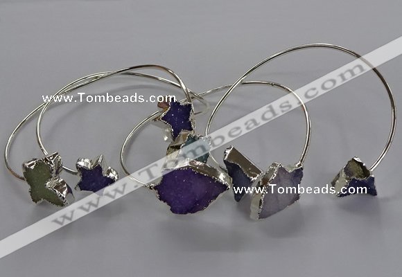 CGB1026 10*12mm - 18*25mm freeform druzy agate bangles