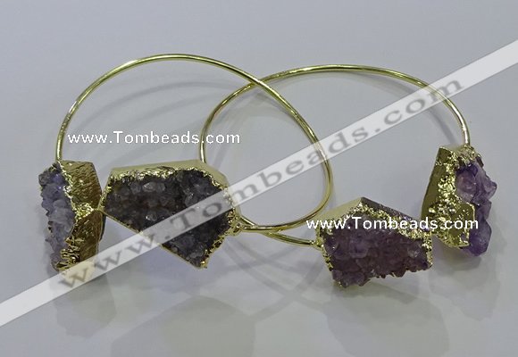 CGB1028 15*20mm - 20*25mm freeform druzy amethyst bangles