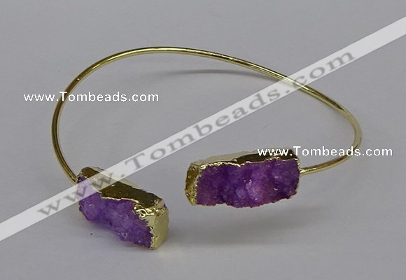 CGB1032 8*18mm - 10*20mm freeform druzy agate bangles