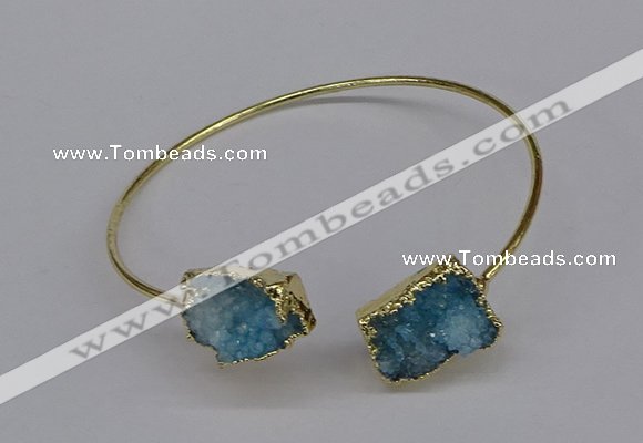 CGB1034 8*18mm - 10*20mm freeform druzy agate bangles