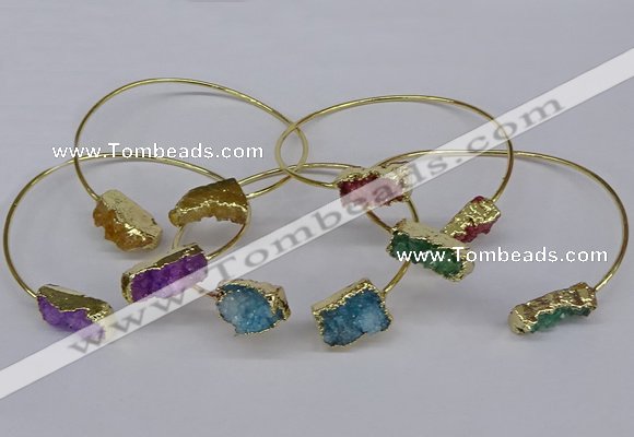 CGB1038 8*18mm - 10*20mm freeform druzy agate bangles