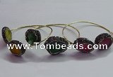 CGB1507 18*25mm - 20*28mm freeform druzy agate bangles wholesale