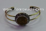 CGB1512 25mm coin plated druzy agate bangles wholesale