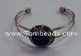 CGB1514 25mm coin plated druzy agate bangles wholesale