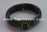 CGB1526 Outer diameter 65mm fashion moss agate & chalcedony bangles