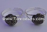 CGB2010 30mm flower druzy agate gemstone bangles wholesale