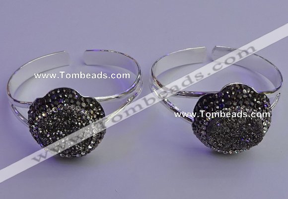 CGB2010 30mm flower druzy agate gemstone bangles wholesale