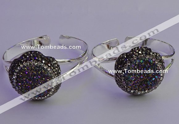 CGB2016 30mm flower druzy agate gemstone bangles wholesale