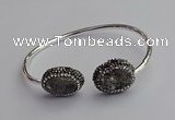 CGB2021 16*20mm freeform plated druzy agate bangles wholesale