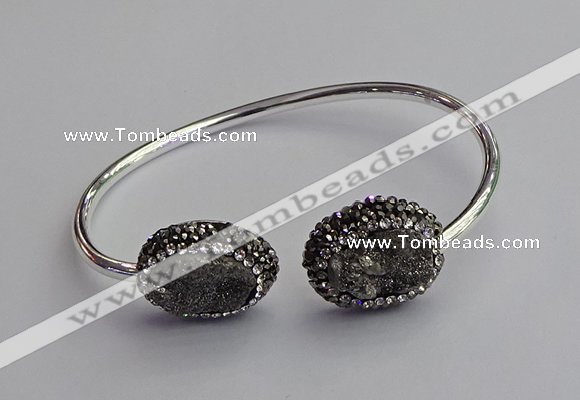 CGB2021 16*20mm freeform plated druzy agate bangles wholesale