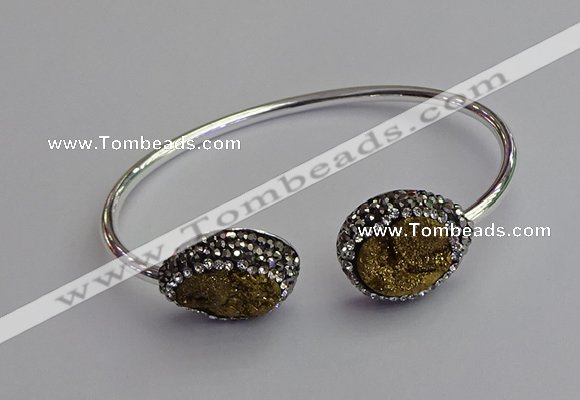 CGB2022 16*20mm freeform plated druzy agate bangles wholesale