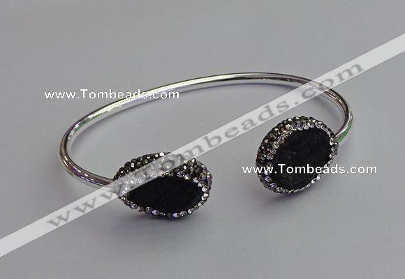 CGB2023 16*20mm freeform plated druzy agate bangles wholesale