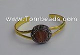 CGB2030 25mm coin plated druzy agate bangles wholesale