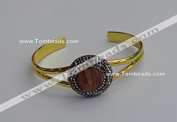 CGB2030 25mm coin plated druzy agate bangles wholesale