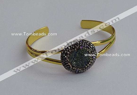 CGB2031 25mm coin plated druzy agate bangles wholesale