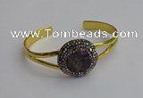 CGB2032 25mm coin plated druzy agate bangles wholesale