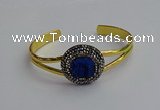 CGB2033 25mm coin plated druzy agate bangles wholesale