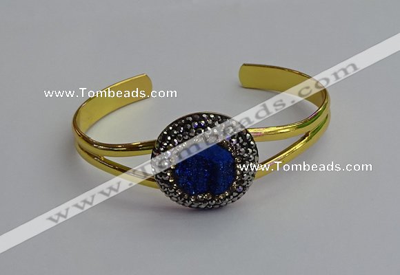 CGB2033 25mm coin plated druzy agate bangles wholesale