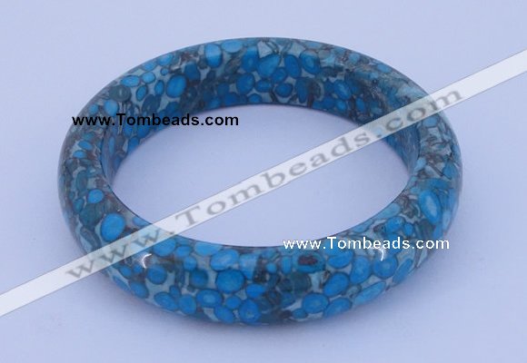 CGB209 Inner diameter 60mm fashion flower turquoise gemstone bangle