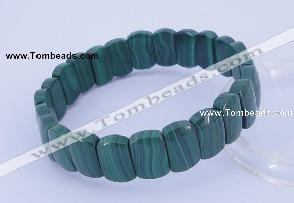 CGB224 7 inches 8*12mm rectangle natural malachite gemstone bracelets