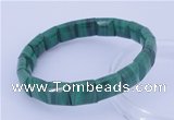 CGB226 7 inches 10*10mm square natural malachite gemstone bracelets