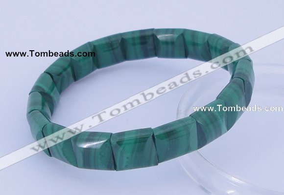 CGB226 7 inches 10*10mm square natural malachite gemstone bracelets