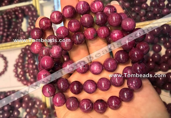 CGB2513 7.5 inches 9mm round ruby zoisite beaded bracelets