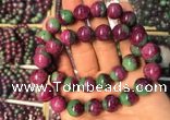 CGB2524 7.5 inches 14mm round ruby zoisite beaded bracelets