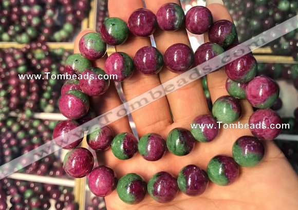 CGB2524 7.5 inches 14mm round ruby zoisite beaded bracelets