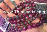 CGB2528 7.5 inches 10mm round ruby zoisite beaded bracelets