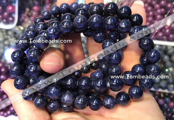 CGB2536 7.5 inches 11mm round sapphire gemstone beaded bracelets