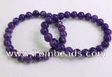 CGB2552 7.5 inches 8mm round charoite gemstone beaded bracelets