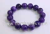 CGB2555 7.5 inches 14mm round charoite gemstone beaded bracelets