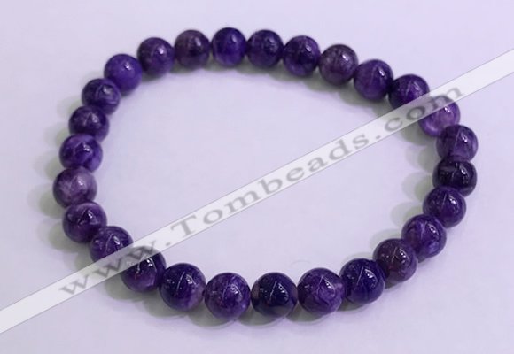 CGB2560 7.5 inches 7mm round charoite gemstone beaded bracelets