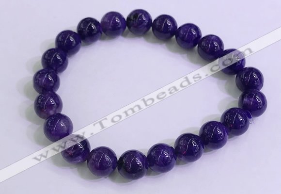 CGB2562 7.5 inches 9mm round charoite gemstone beaded bracelets