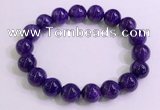 CGB2563 7.5 inches 10mm round charoite gemstone beaded bracelets