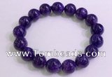 CGB2564 7.5 inches 12mm round charoite gemstone beaded bracelets